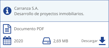 Documento PDF Carranza S.A. Desarrollo de proyectos inmobiliarios. 2020 2,69 MB Descargar