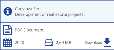PDF Document Carranza S.A. Development of real estate projects. 2020 2,69 MB Download