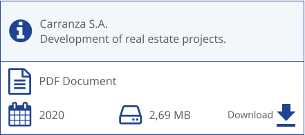 PDF Document Carranza S.A. Development of real estate projects. 2020 2,69 MB Download